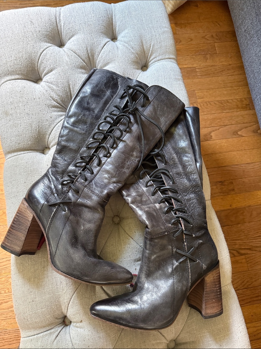 Freebird by Steven Charcoal Block Heel Boots